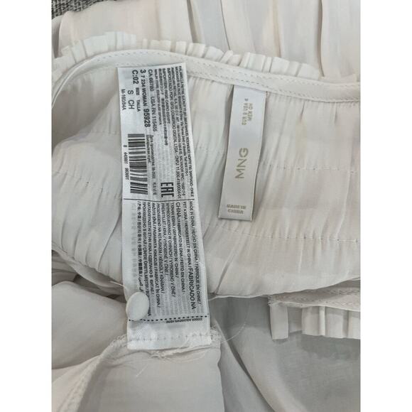 MNG MANGO BLOUSE RUFFLED SZ S LONG SLEEVE FLOWY ELASTIC CUFFS SOPHISTICATED Chic - Picture 9 of 16